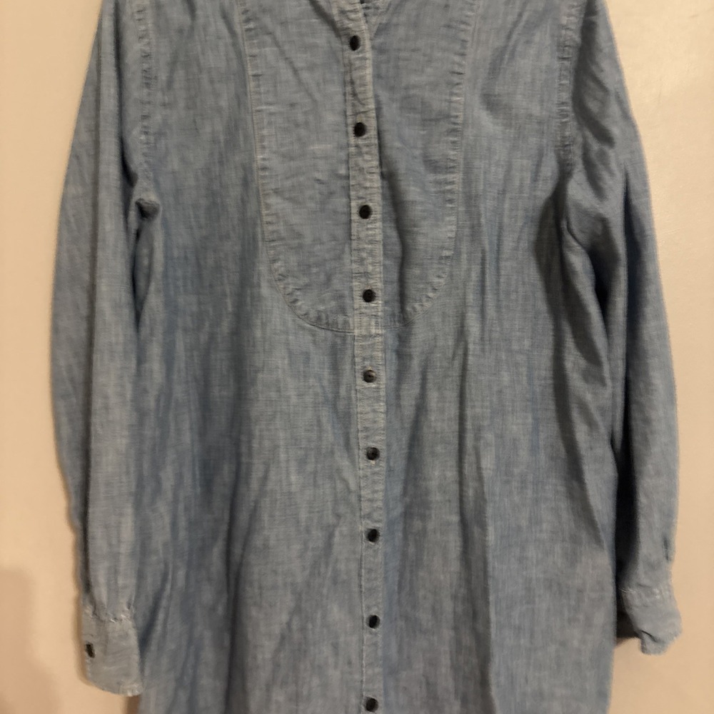 Lauren by Ralph Lauren Womens Chambray Blouse Dress‎ Blue Sz Large Button Down - Picture 4 of 10